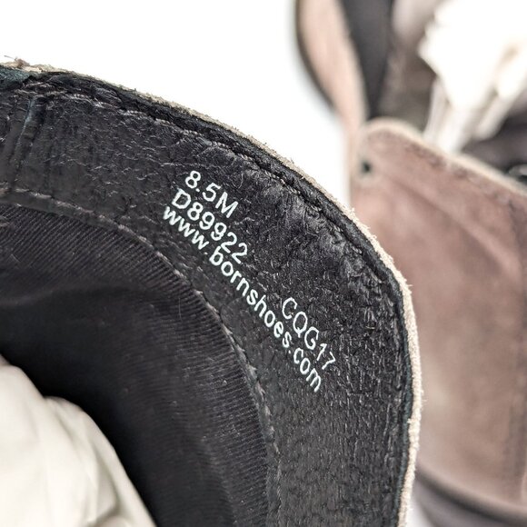 Born Women Kerri Distress Grey Leather Western Zip Ankle boots size 8.5 - Picture 7 of 7